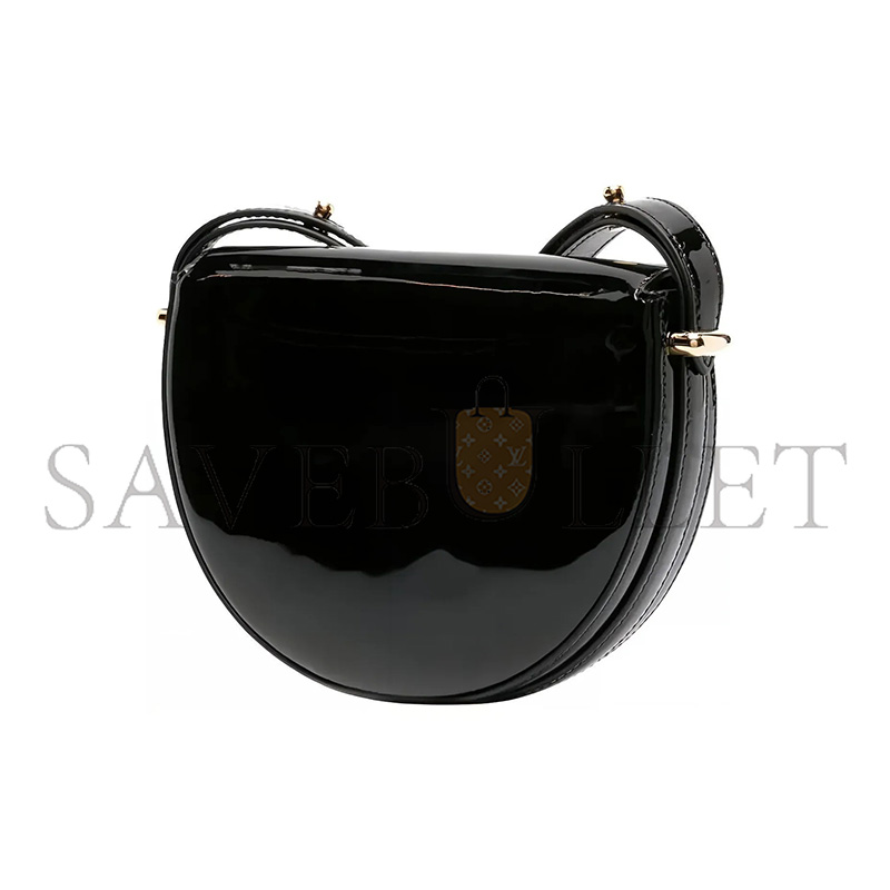 PRADA PATENT LEATHER CROSSBODY SADDLE BAG 1BA349  (21*17*6cm)